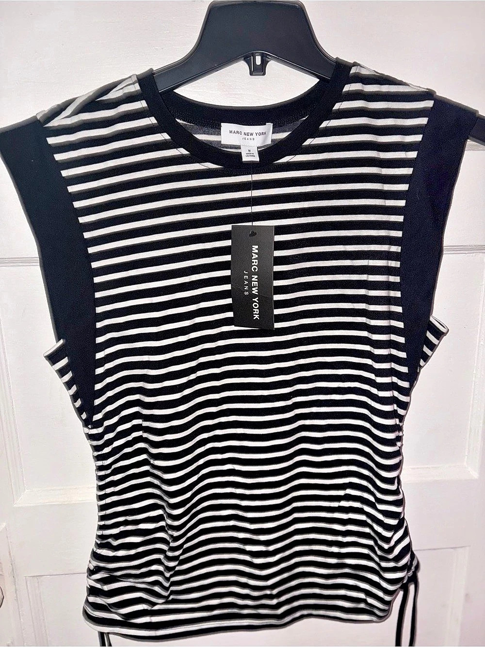 Marc New York Striped Top in Black & White Size Medium NWT